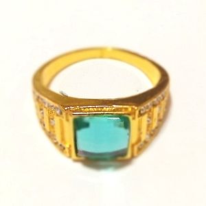 Mens Gold-Plated‎ Lightweight CZ Diamond Dress Rings
